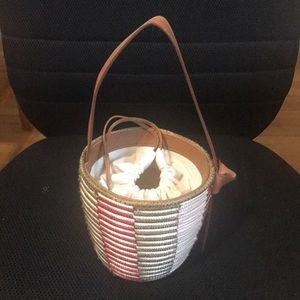 Cesta collrctive bag leather handle cotton linning